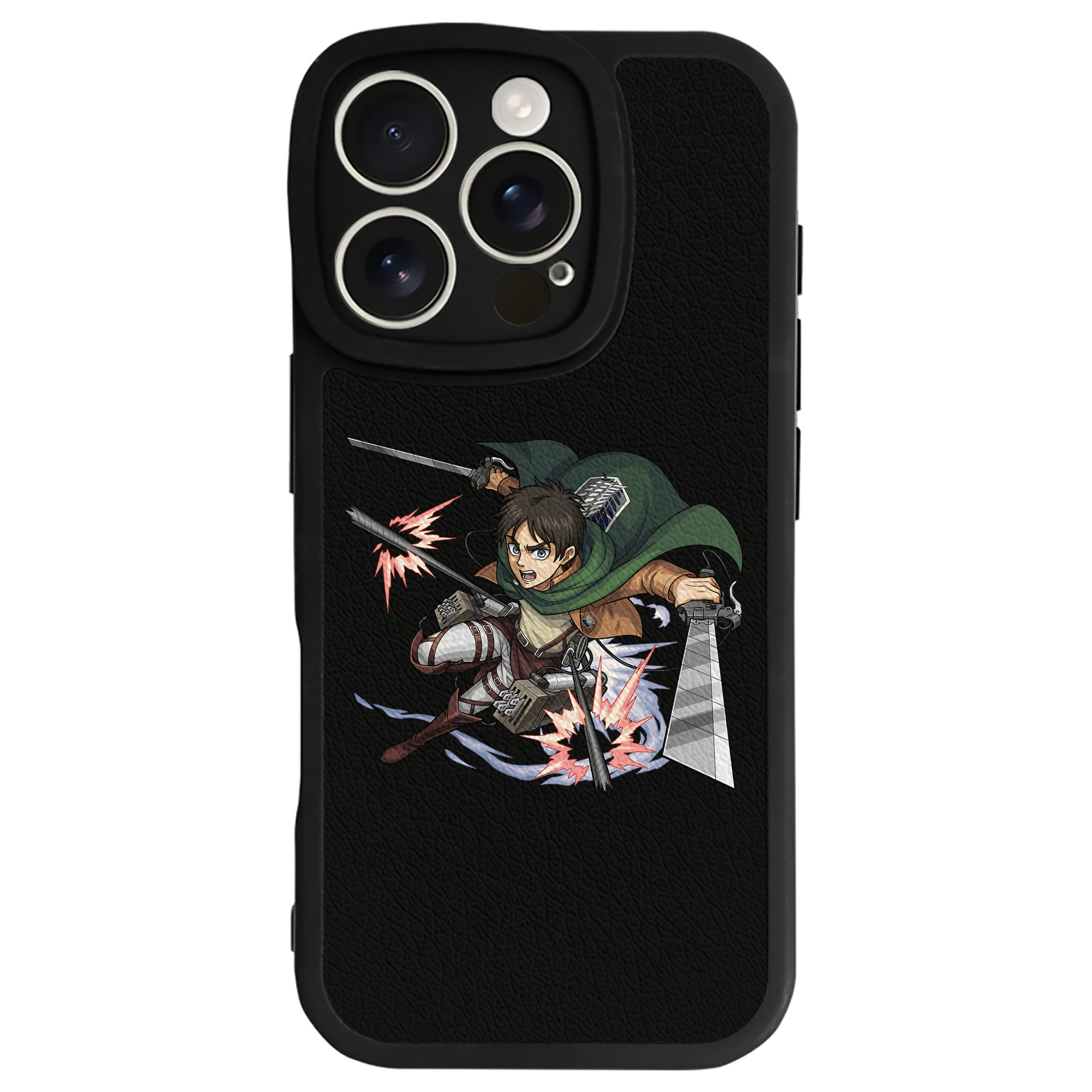 （画像用） 進撃の巨人 エレン･イェーガー Attack on Titan Eren Jäger 【iPhone 16シリーズ対応】シリコンスマホケース（レザー調） 材質：シリコン